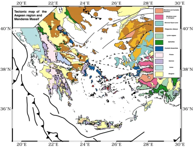 Fig. 2.1 – Carte tectonique de la M´editerran´ee orientale, tir´ee de [Laboratoire de Tecto- Tecto-nique, 2005]