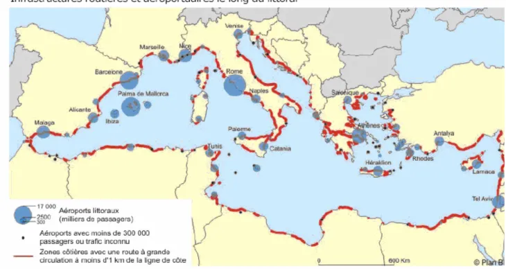 Figure n°8 : Le littoral méditerranéen, un espace infrastructurel convoité mais aussi une zone 