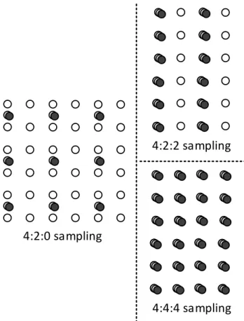 Figure 2.8 Échantillonnage supporté par la norme H.264 [39]