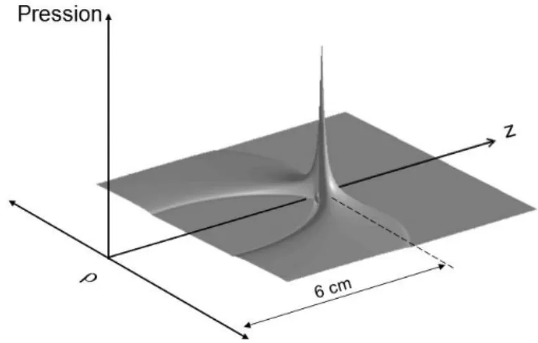 Figure 1.4 Représentation en coordonnées polaires d’une distribution de pression acoustique unipolaire axisymétrique simulée