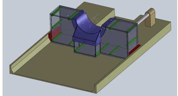 Figure 3.3 - Montage 3D du boitier et du support sur la table du scanner, sous Solidworks