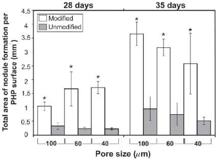 Figure  2.12: Neutral effect of pore size on mineral nodule formation (Akay et al., 2004) 