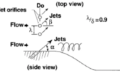 Figure 2.9 Geometry of vortex generator jets [50] 