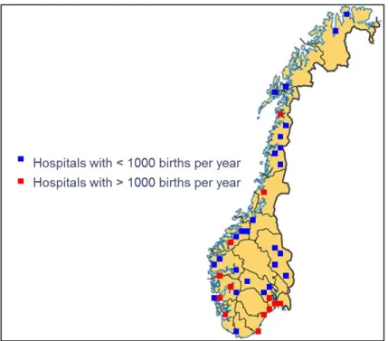 Figure 8: Geographic location of the study center of MoBa study 