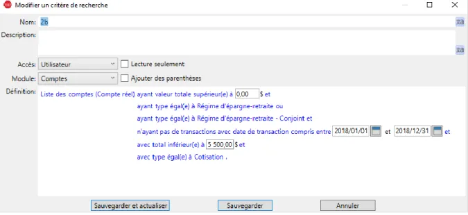 Figure 2.7  Page-écran de l’interface de critères de recherche simplifiée. 