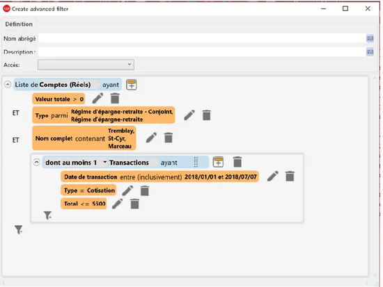 Figure 5.2  Interface de formulation de requêtes provenant du prototype suite aux changements  apportés après les tests d’utilisabilité de la phase 1