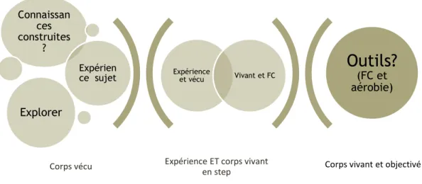 Tableau 1: Place du corps vivant et du corps vécu en step 