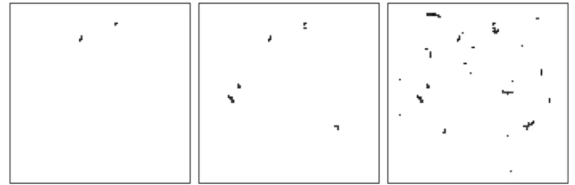 Figure 4.6: Error maps when the SNR decreases by multiplying the true enhance- enhance-ments by 4/3 (left), 1 (middle) and 2/3 (right).