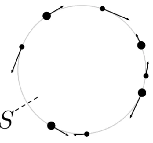 Figure 8.3 – Gaz de bâtons durs bipartite en géométrie périodique.