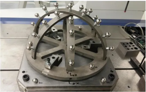 Figure 5.4: Artefact clamped on the base plate in horizontal position 