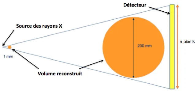 Figure 2.7 : Schéma explicatif de l'influence de la taille de l'échantillon sur la résolution de  l’appareil 