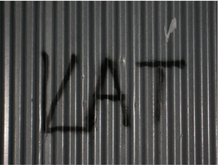 Fig 14 : Le fameux Tag “KAT” qui contribue à la démarcation des frontières  officieuses dans des espaces urbains en Irlande du Nord