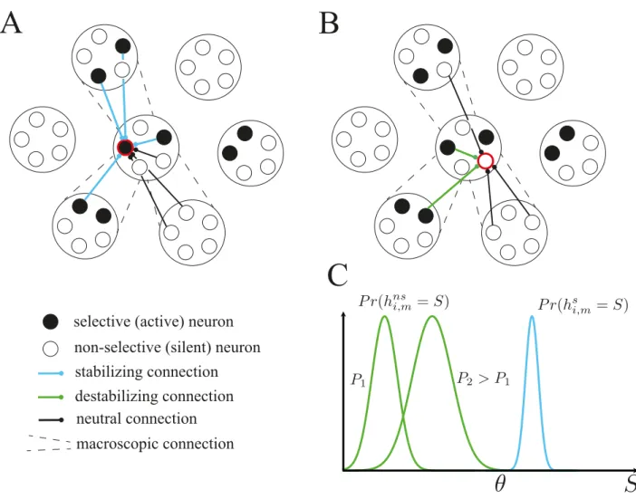 Figure 3.1: Computing the number of patterns that can be stored in modular networks. After the learning phase