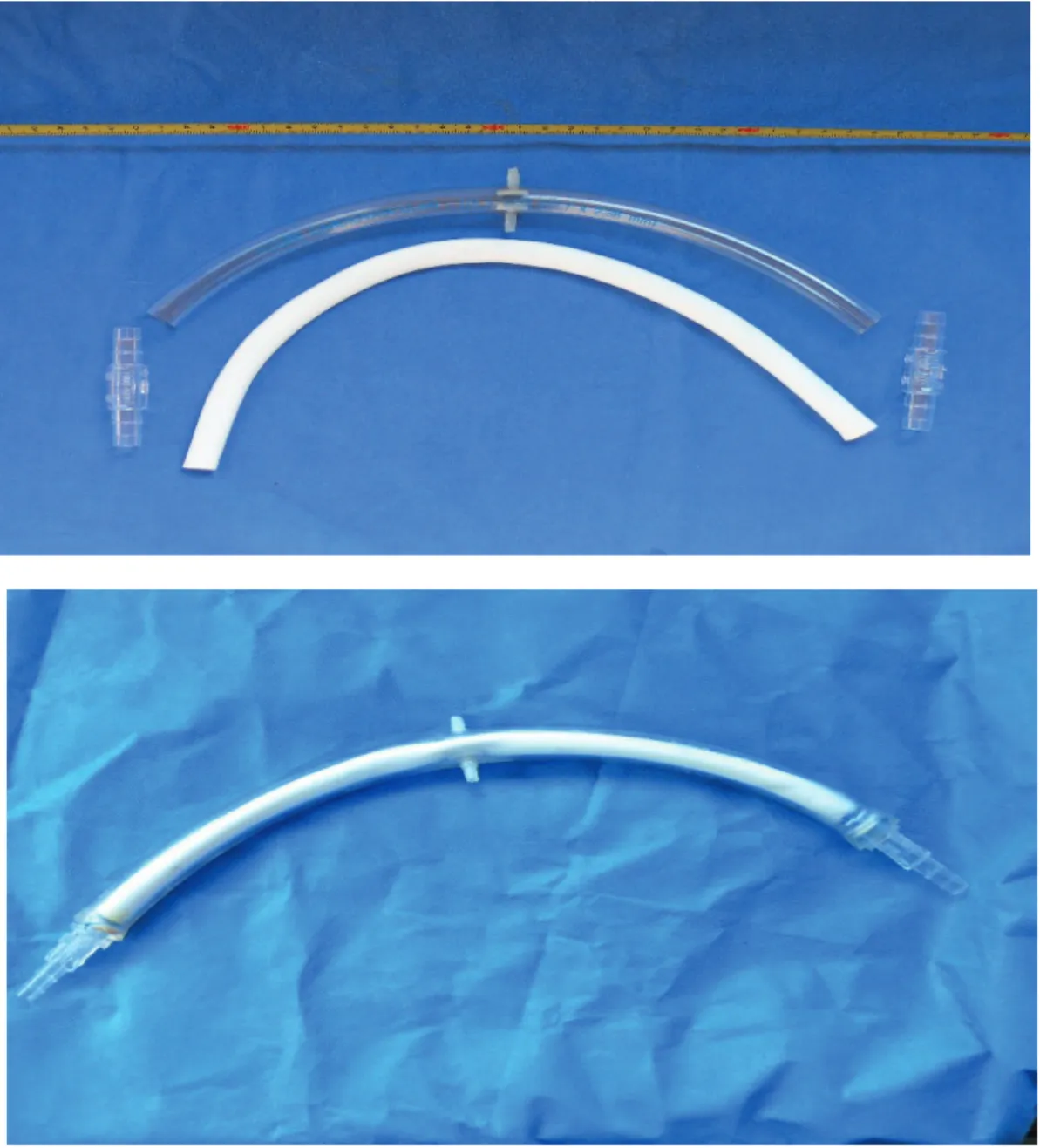 Figure 9:  Prototype du tube pulsatile en utilisant un tube interne flexible (PTFE), et  extremité rigide (PVC), (Dr
