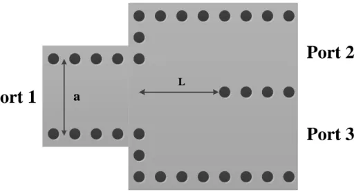 Figure 1.2 Geometry of the SIW power divider 