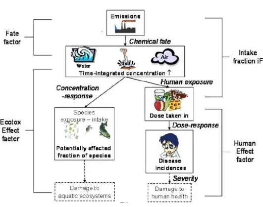 Figure 2-4  The USEtox assessment steps for the calculation of fate (Rosenbaum et al., 2008) 