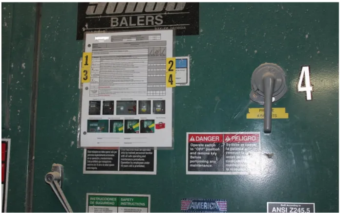 Figure 4-2 Lockout placard posted on a machine 