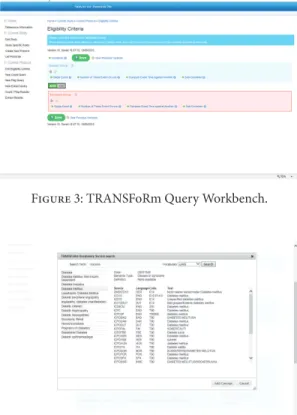 Figure 4: Concept search in TRANSFoRm Query Workbench.