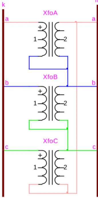 Figure 3-3: Closed Delta Lagging Configuration  The regulator impedance is neglected; hence there is no value in  