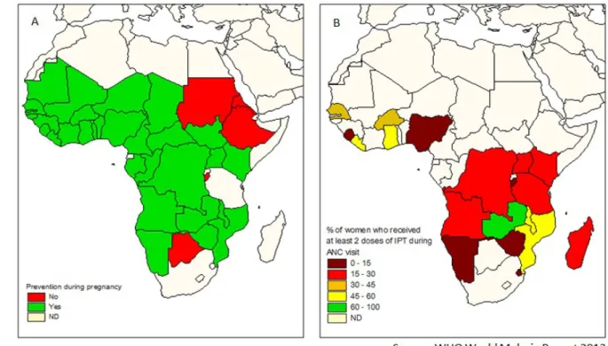 Figure 5. Different IPTp regimes implemented in Sub-Saharan Africa