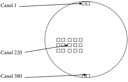 Figure 6.21 Schéma de la position du canal 220 dans le cœur du réacteur CANDU-6. 