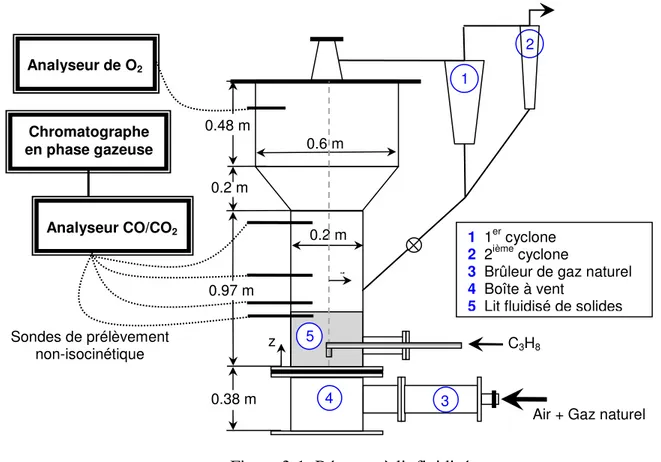 Figure 3-1: Réacteur à lit fluidisé 