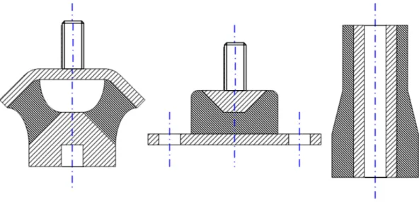 Figure 1.3 – Tampons d’ancrage de g´ eom´ etries diverses