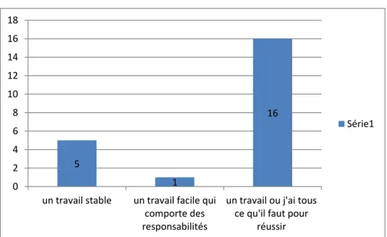 Figure n°11 : représentation graphique le genre de travail qui motive le plus 