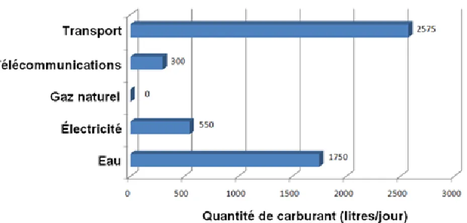 Figure 1-7 : Exemple de courbe de besoin en carburant pour les génératrices dans un secteur  (Robert et Morabito, 2008) 