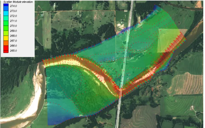 Figure 4-1 : Données géométriques disponibles et élévations sur le domaine d'étude pour le cas  d'étude no