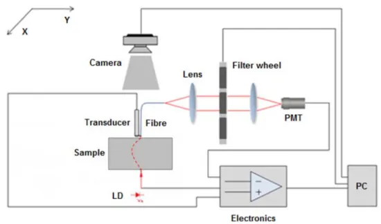 Figure 3.1: Schematic of this dual-modality imaging system. 