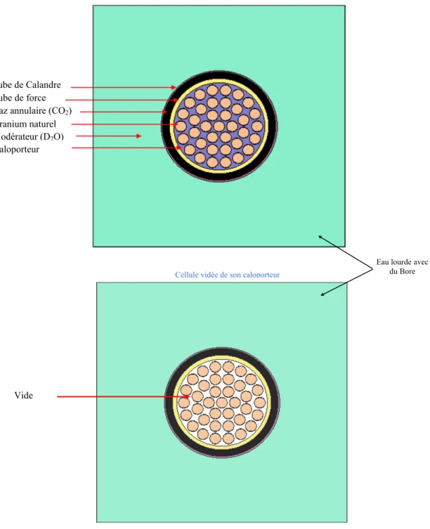 Figure 2.3 Cellule du réacteur CANDU-6 refroidie et vidée de son caloporteur