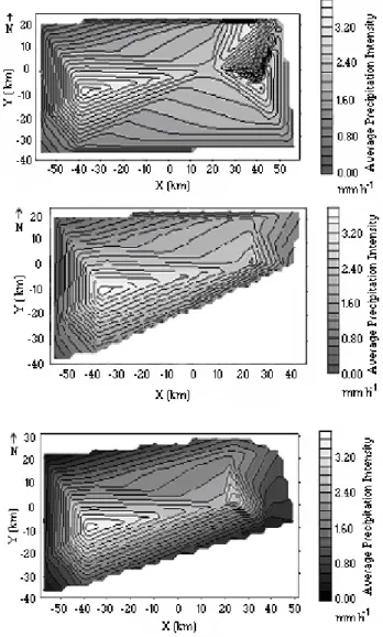 Fig. 6. The main precipitation period: (a) average precipitation