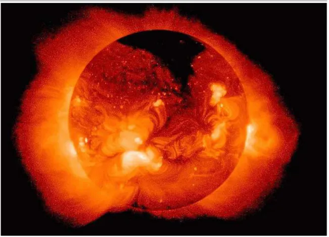 Fig. 2.1 Photographie de la couronne solaire prise par le satellite yohkoh dans le spectre des X doux