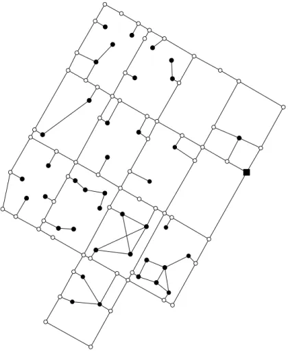 Figure 4.1: Le graphe sous-jacent ` a un r´ eseau de collecte dans un parc ´ eolien