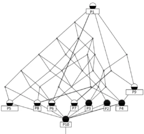 Figure 3.6 Treillis FCA entre produit et code du motif SOMEHOWPLUS