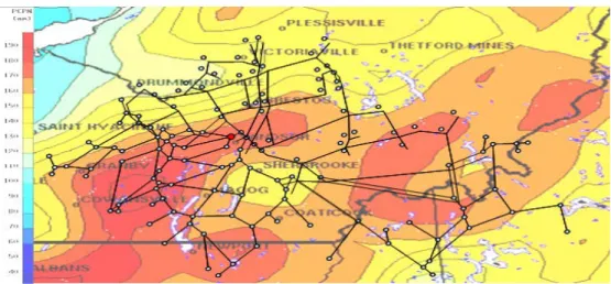 Figure 3.3: Estrie network – Weather forecast for one time slot  