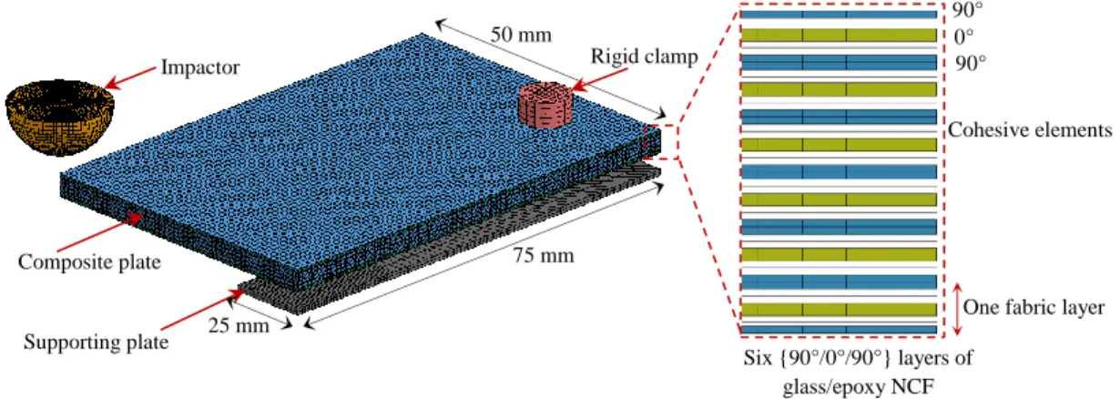 Figure 3.6: Finite element model for impact analyses 