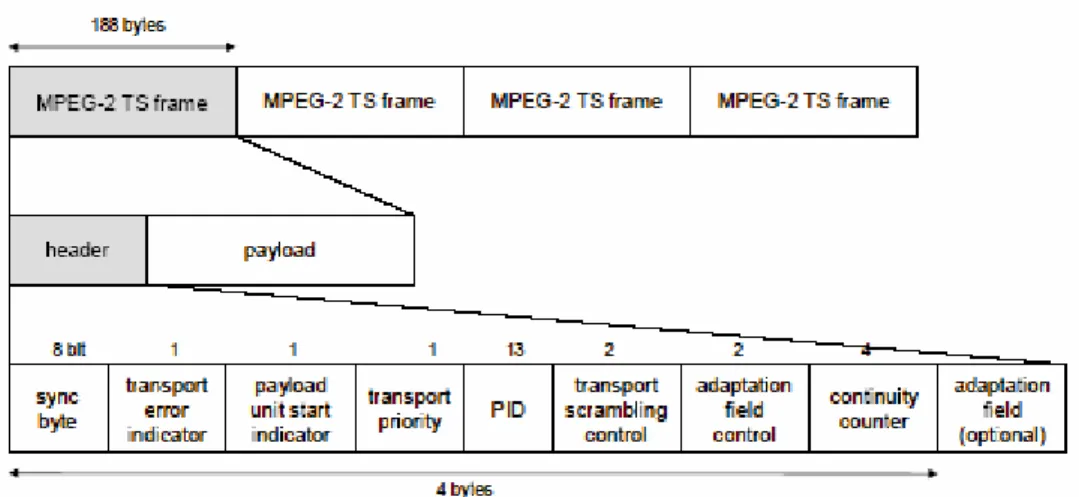 Figure 17 : Format d’un paquet MPEG2-TS 