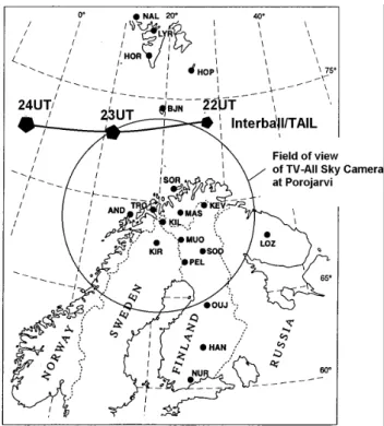 Fig. 1. Map presenting the ground IMAGE network and field-of-
