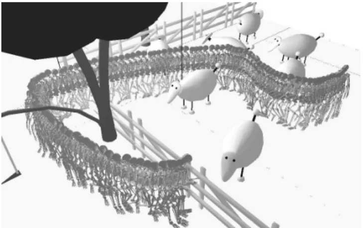 Figure 1: Walking through the sheeps