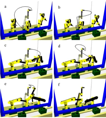 Figure 8 shows an example of path execution controlled by the dynamic planner. The robot is a 6dof manipulator arm in an assembly line environment