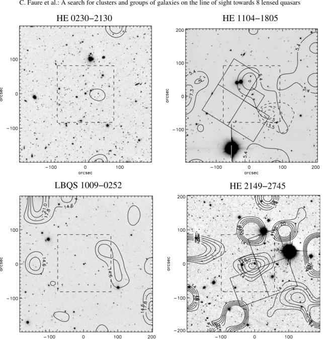 Fig. 4. FORS1 R-band images of HE 0230-2130, HE 1104-1805, LBQS 1009-0252 and HE 2149-2745