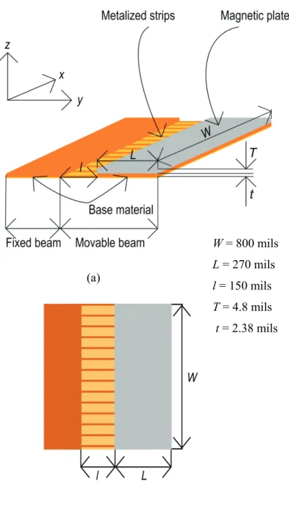 Figure 2-1 Schematic representation of the type 1 switch in the ON state. (a)  Perspective view, (b) Top view