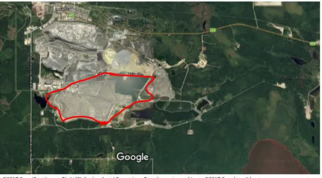 Figure 3-2 : Photo satellite du Site minier Canadian Malartic   3.1.4 Préparation des échantillons 