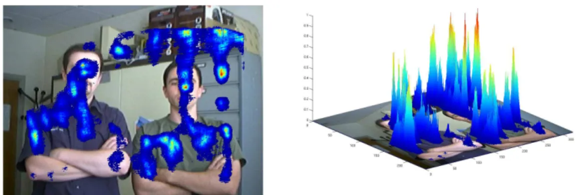 Fig. 3.23  Exemple de vraisemblan
e en tout point image pour une mesure de forme basée sur l'image de distan
e (é
helle et orientation xes)