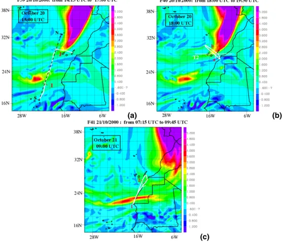 Fig. 2. Flight paths over the Canary Islands during PICO3 campaign on Meso-NH field (in pvu)