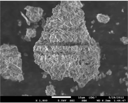 Figure 4-2: The SEM images of Aluminum-polymers agglomerate formed after simultaneous  milling 