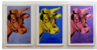 Figure 1.2 Un objet n’est pas caract´ eris´ e par sa couleur (Andy Warhol, Cows, 1971-76)