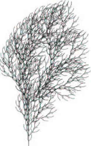 Fig. II.1 – Repr´ esentation fractale d’un arbre par un L-syst` eme.